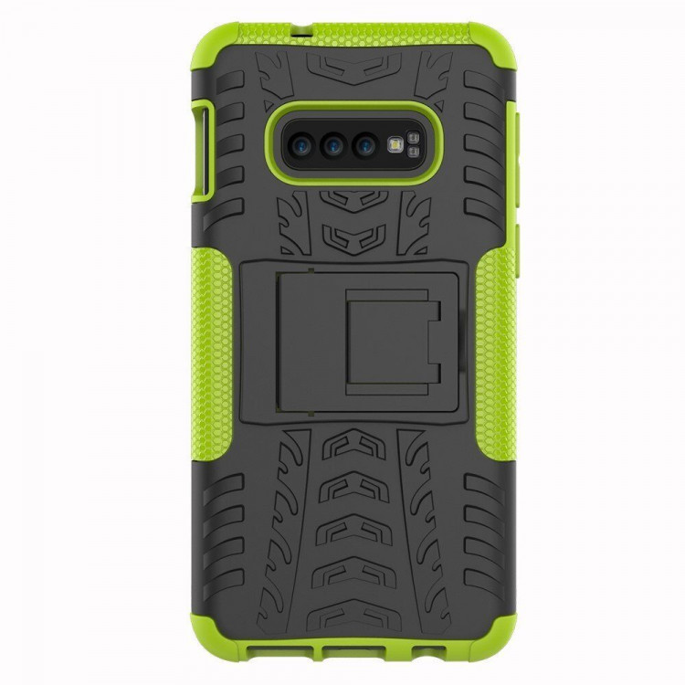 Чехол Hybrid Armor для Samsung Galaxy S10e (черный + зеленый)