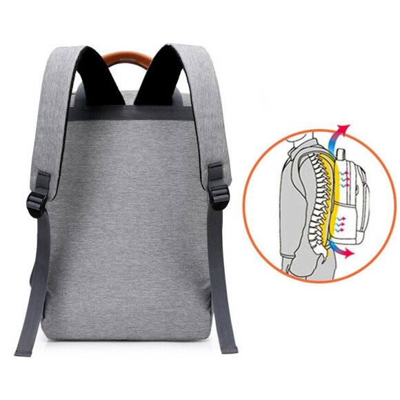 Рюкзак для ноутбука 15,6 дюймов (темно-серый)