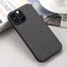 Чехол с тканевой текстурой для iPhone 14 Plus (серый)